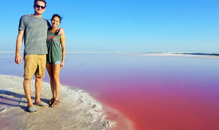 Discover a Pink Lagoon in The Coloradas with Transportation from Cancún