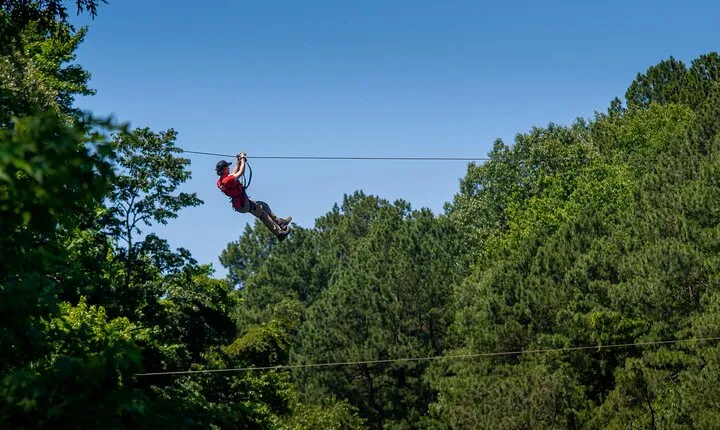 Ziplining and Climbing at The Adventure Park at Virginia Aquarium