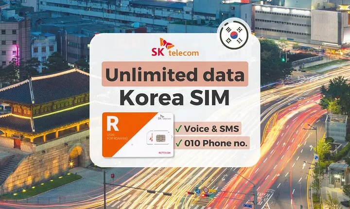 Korea SIM Card with SKT Unlimited Local Data & Voice Calls