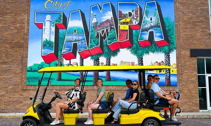 Guided Tampa Sightseeing Tour in New Street Legal Golf Cart