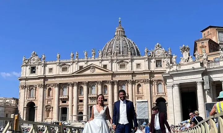 Newlywed Couples Blessing During Pope Leo XIV Audience