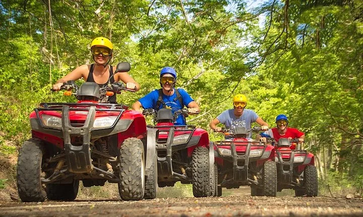 Family ATV Cenote Five Zip Lines Photos Taco Lunch Tequila Taste