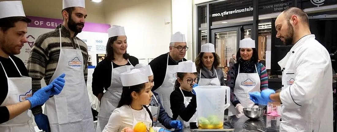 Gelato making class at FICO