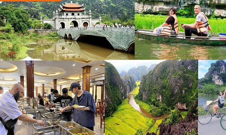 From Hanoi: Hoa Lu - Tam Coc boating - Cycling & Mua Cave visit