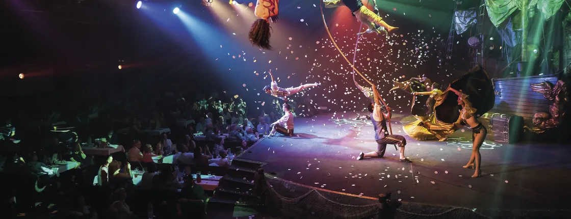 Pirates adventure show with transfer