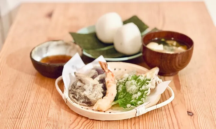 Arashiyama Veggie Kitchen: Hands-on Tempura & riceboll Cooking
