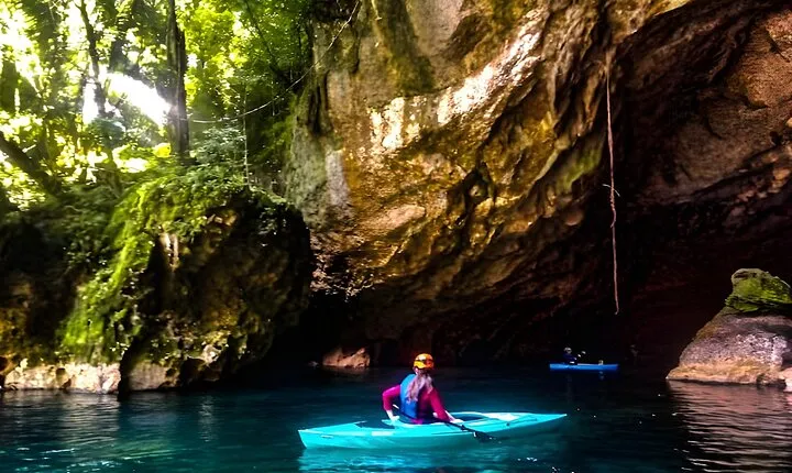 Longest Cave kayaking with Crystal cave swimming combo in Belize