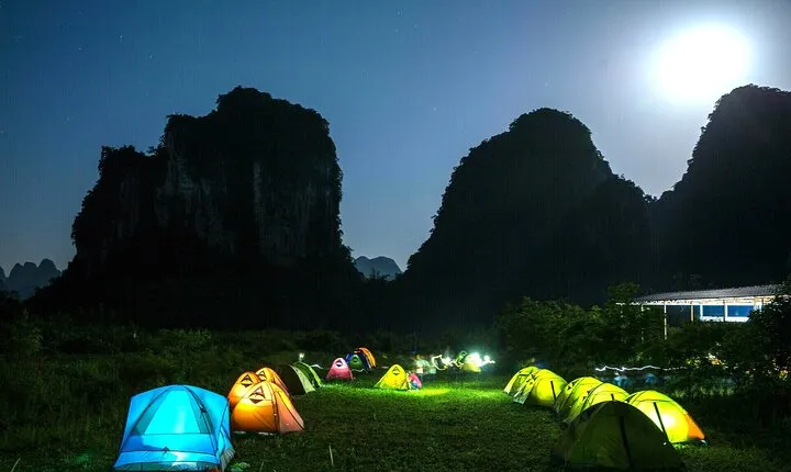 Camping (The front gate of Yangshuo Park) China