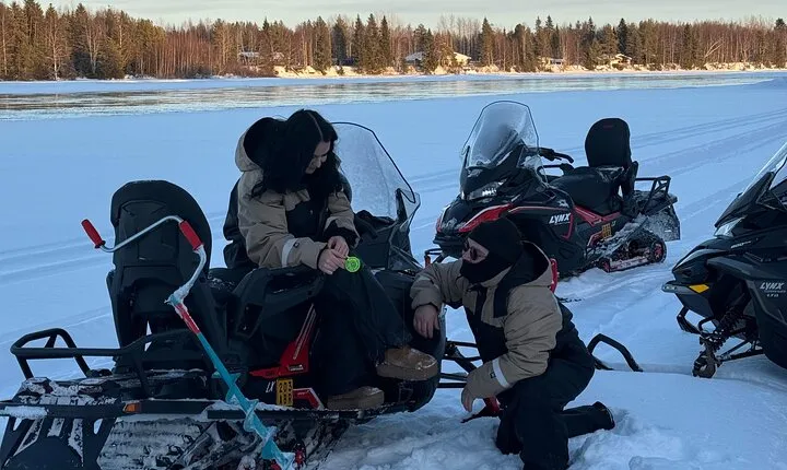 Snowmobiling with Ice Fishing and Aurora Hunt