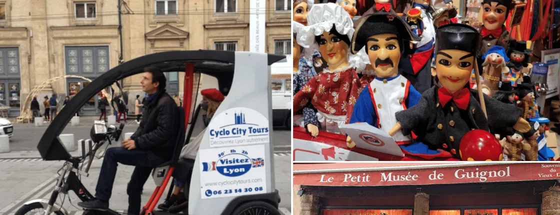 360 pedicab tour of Lyon with Guignol museum visit