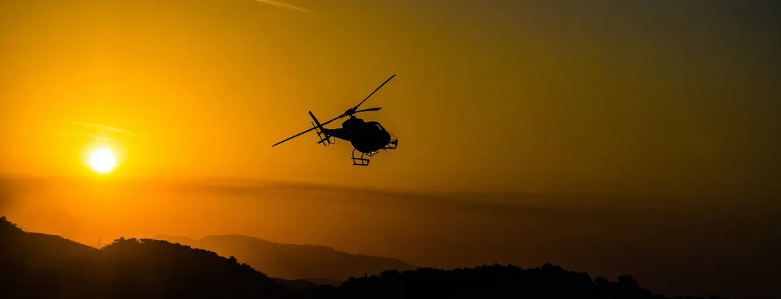 Okavango Delta sunset helicopter flight from Maun