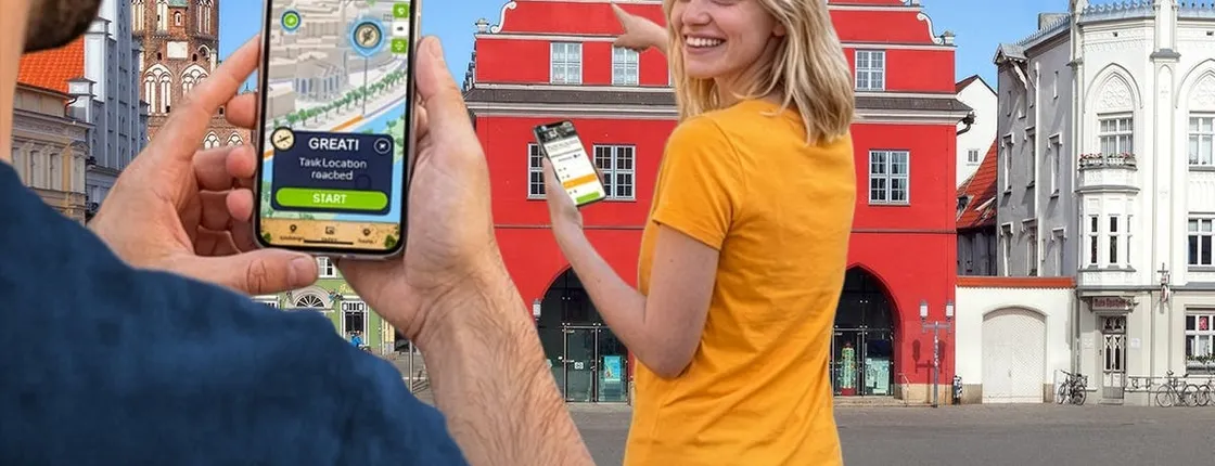 Self-guided digital scavenger hunt in Greifswald