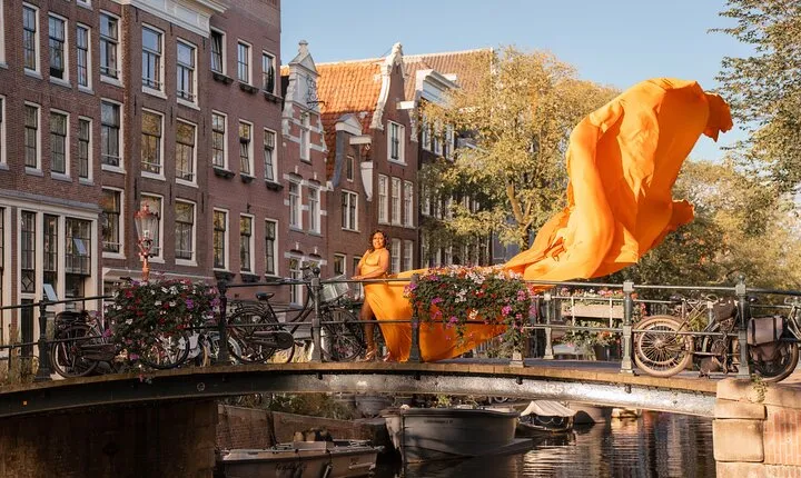 Flying Dress Photoshoot Experience in Amsterdam and Sea Coast