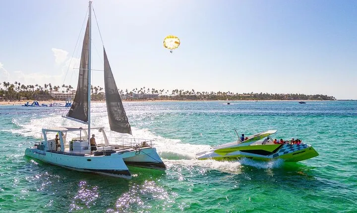 Punta Cana Party Cruise with Snorkeling, Hooka Diving and Parasailing