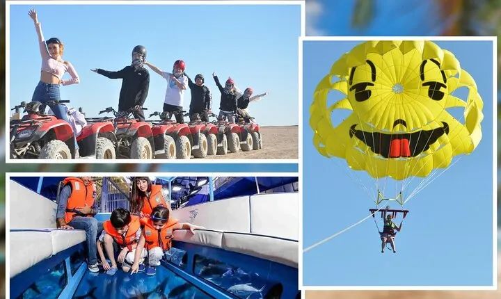 Mega Safari ATV Quad Glass boat Parasailing Lunch-Sharm El Sheikh