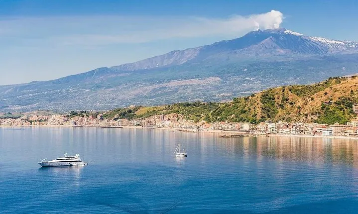 From Volcano to Sea: Private Tour of Etna and Taormina Boat Tour with tasting