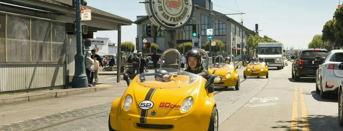 Golden Gate Bridge to Lombard Street tour in a little yellow car