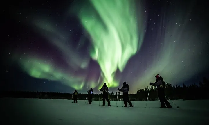 Private Northern Lights skiing adventure