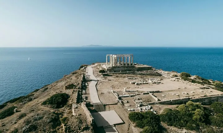 Temple of Poseidon and Kalopigado Beach Tour with Greek Cuisine