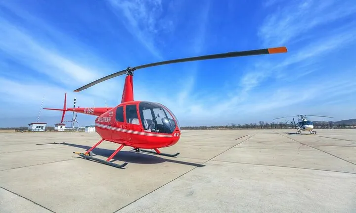 Aerial View of the Great Wall by Helicopter