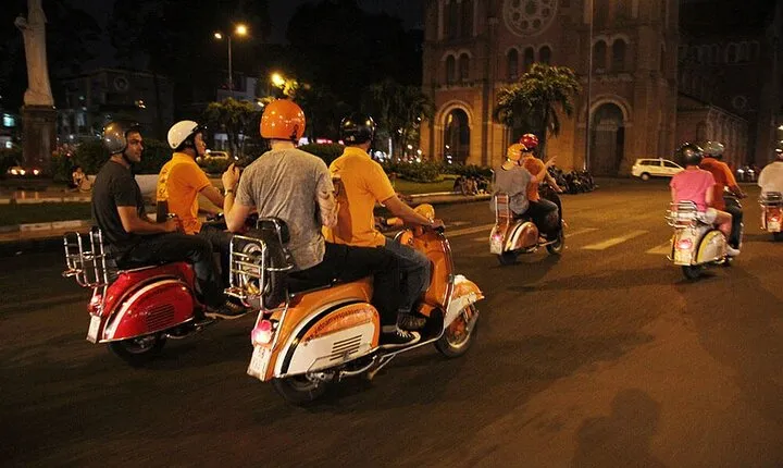 Saigon Nightlife Half-Day Tour by Vintage Vespa