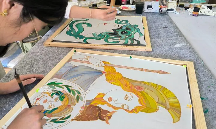 Art workshop-- Create your own greek silk scarf in Athens !