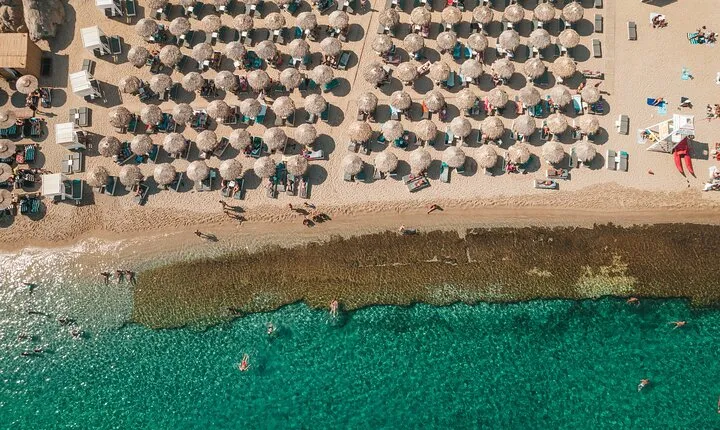 Super Paradise Beach Mykonos Seaside Sunbed (1st row)