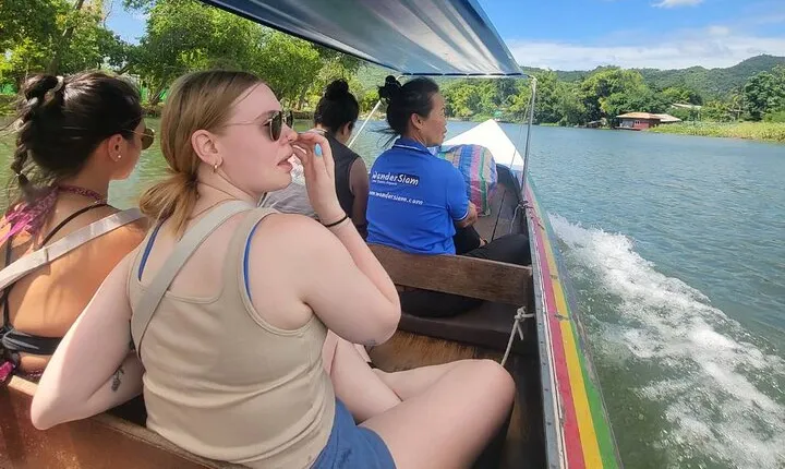 Boat trip River Kwai and Erawan Falls Full Day Tour From Bangkok