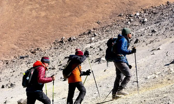 Ascent to the extinct Cerro Toco Volcano at 5600 meters high