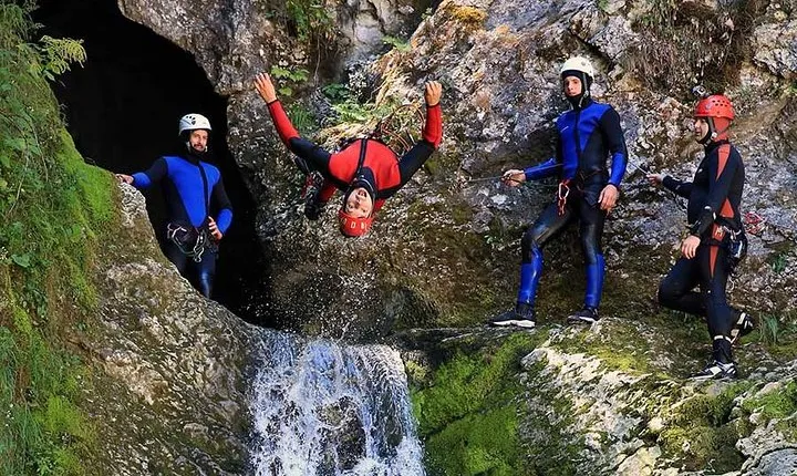 Bled and Bohinj Valley Canyoning with Hotel Pickup & Free Photos