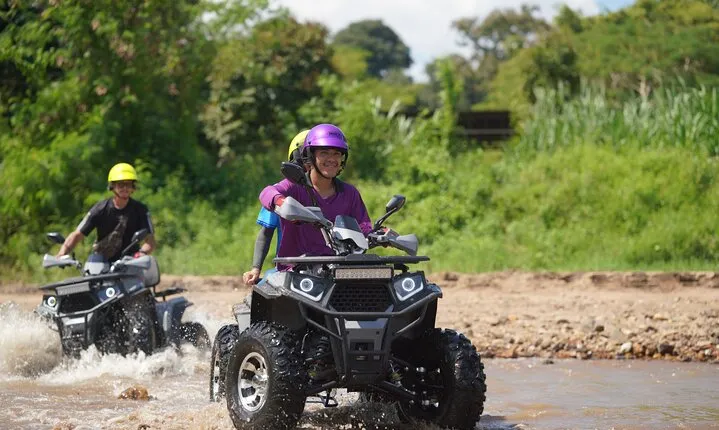 1.5 Hr. ATV+ Tribe Village+ Waterfall+ Rafting & Thai Lunch Trip