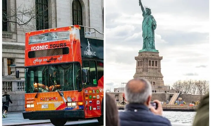 Express Sightseeing Bus Tour with Statue of Liberty Cruise Combo
