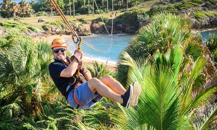 Coconut Cove Private Beach and Over The Ocean Zipline Adventure