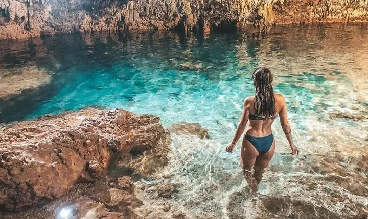Refreshing day Tulum Adventure on 2 Cenotes, 1 Beach & 1 Lagoon from Cancún