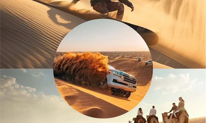 Doha Desert Excursion Dune Bashing Sandboarding Camel Ride