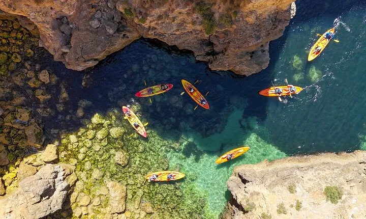 From Lagos: Kayak Tour of Ponta da Piedade Caves on Catamaran
