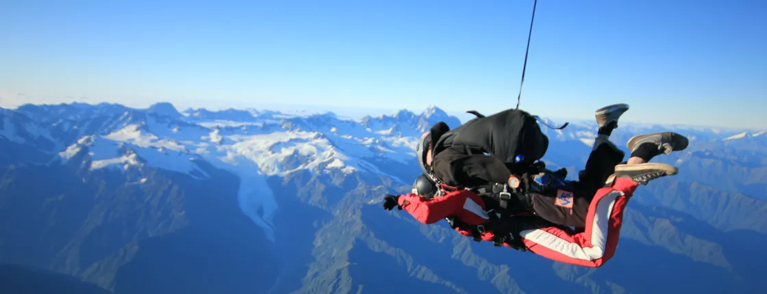 Tandem skydive 10,000ft above Franz Josef and Fox Glaciers