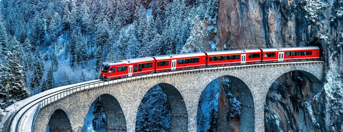 St. Moritz and Swiss Alps with Bernina Red Train from Milan