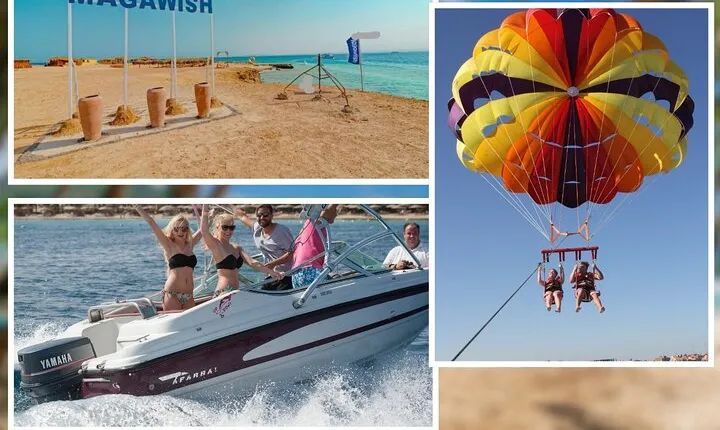 Experience Magawish Island with Speed Boat & Parasailing-Hurghada