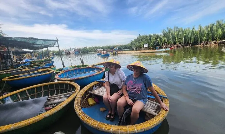 Basket Boat ride to Coconut Jungle &Hoi An city Tour,Night Market