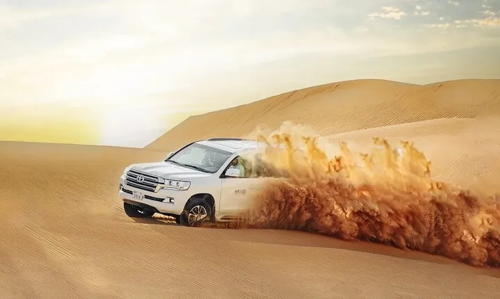  Evening Dubai Desert Safari 4X4Pickup, dune bashing, camel, BBQ