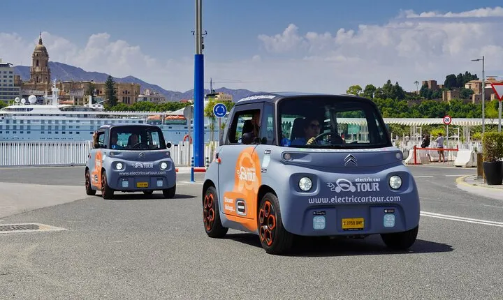Malaga Highlights by Electric Car with Port Pick up