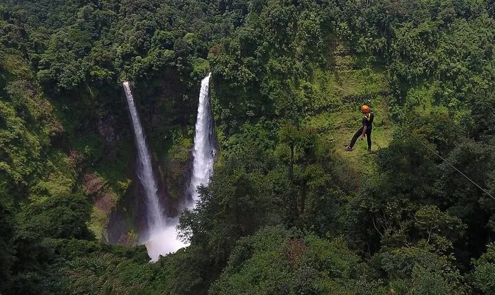 Ziplining at Tad Fane Waterfalls in Pakse
