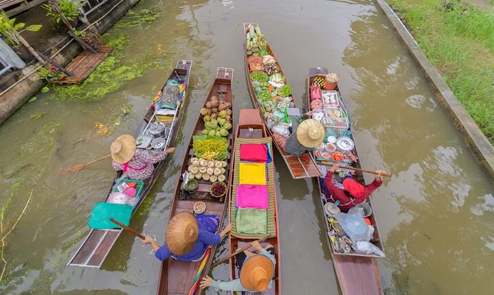 Train & Floating Market Food Adventure + Scenic train ride
