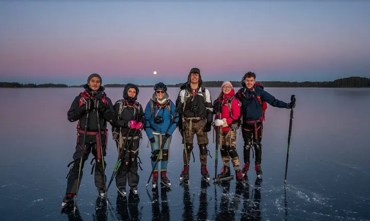 Beginner friendly Nordic Ice Skating On lakes in Stockholm