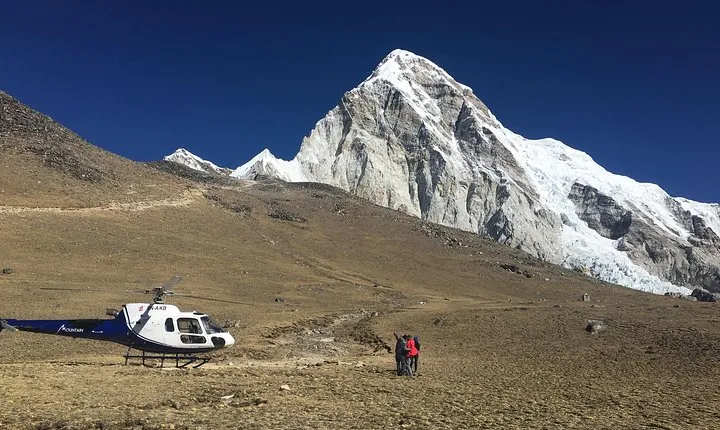 Landing at Everest Base Camp Kalapathar viewpoint by Helicopter