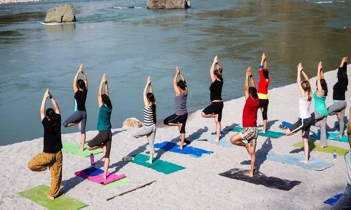 2 Hours Yoga Session on The Bank of Yamuna Over Looking The Taj