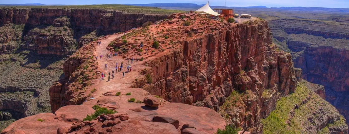 Grand Canyon West Rim bus tour with Hoover Dam photo stop, helicopter and Skywalk ticket