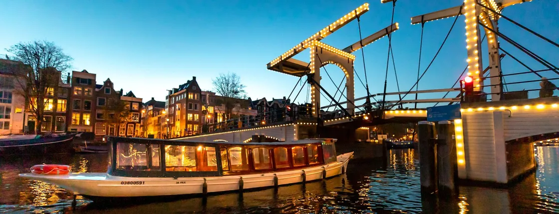 Amsterdam evening canal cruise from Anne Frank House