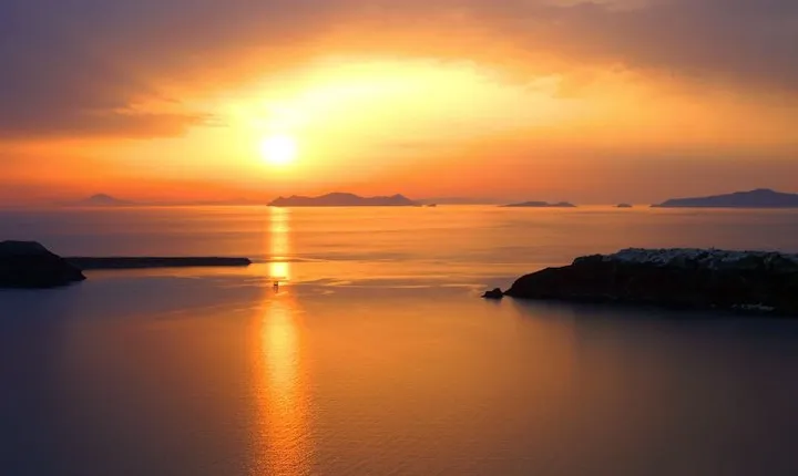 Santorini Sunset On Board